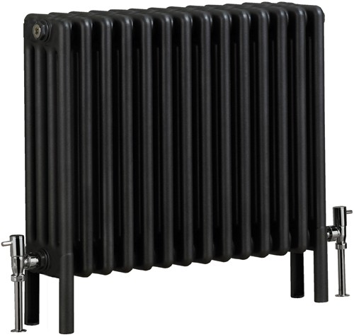 Larger image of Bristan Heating Nero 4 Column Bathroom Radiator (Gun Metal). 670x600mm.