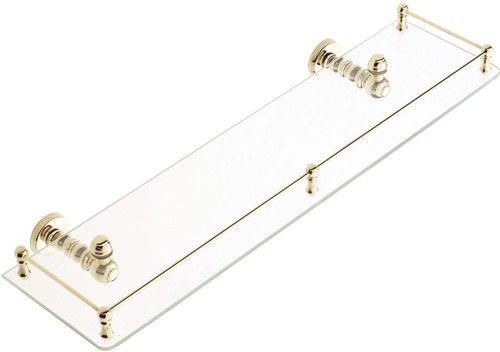Larger image of Bristan 1901 Gallery Glass Shelf, Gold Plated.