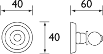 Technical image of Bristan 1901 Robe Hook, Gold Plated.