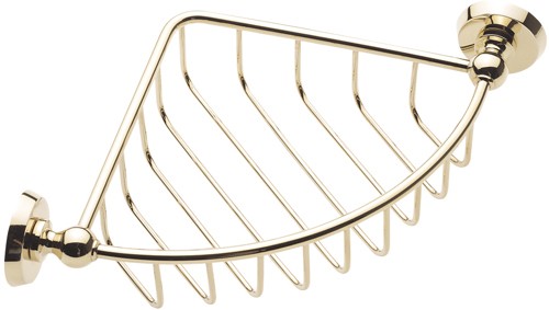 Larger image of Bristan 1901 Wire Corner Soap Basket, Gold Plated.