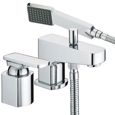 Larger image of Bristan Ovali 2 Tap Hole Bath Shower Mixer Tap With Shower Kit (Chrome).