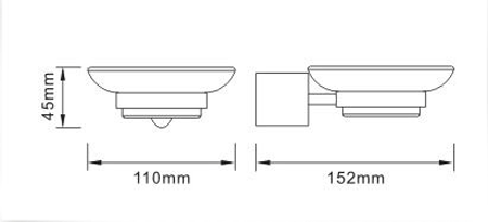 Technical image of Bristan Accessories Oval Soap Dish (Chrome).