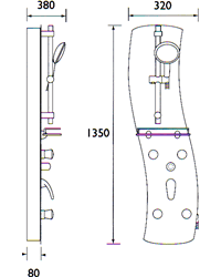 Technical image of Bristan Shower Panel 100