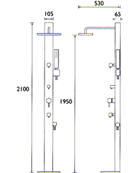 Technical image of Bristan Shower Panel 102