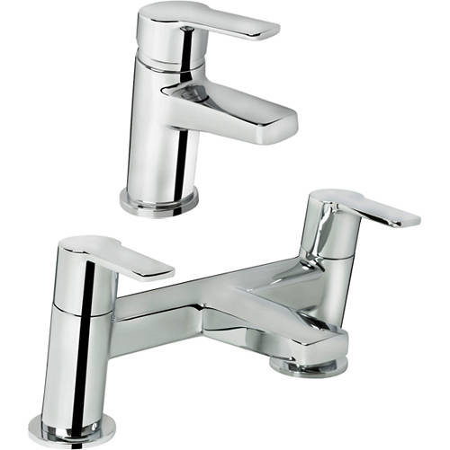 Larger image of Bristan Pisa Basin & Bath Filler Tap Pack (Chrome).