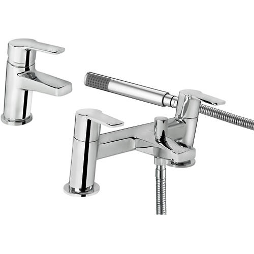 Larger image of Bristan Pisa Basin & Bath Shower Mixer Tap Pack (Chrome).