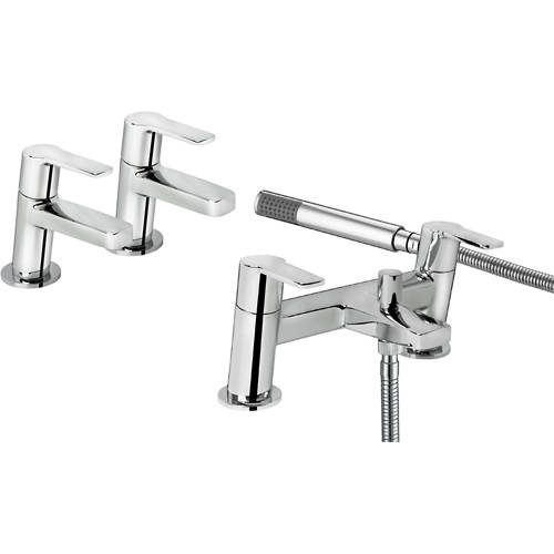 Larger image of Bristan Pisa Basin & Bath Shower Mixer Tap Pack (Chrome).