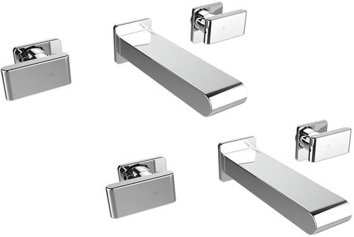 Larger image of Bristan Pivot Wall Mounted Basin & Bath Filler Tap Pack (Chrome).