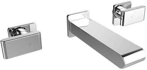 Example image of Bristan Pivot Wall Mounted Basin & Bath Filler Tap Pack (Chrome).