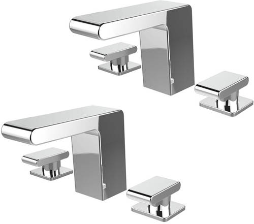 Larger image of Bristan Pivot 3 Hole Basin & Bath Filler Taps Pack (Chrome).