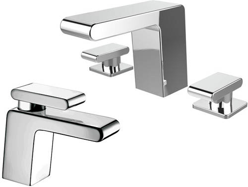 Larger image of Bristan Pivot Basin & 3 Hole Bath Filler Taps Pack (Chrome).