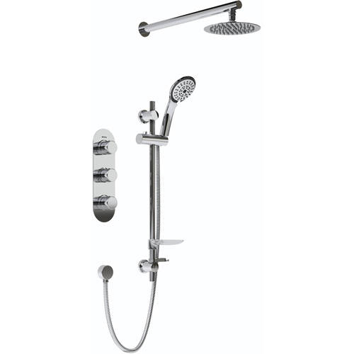 Larger image of Bristan Pivot Shower Pack With Arm, Round Head & Slide Rail (Chrome).