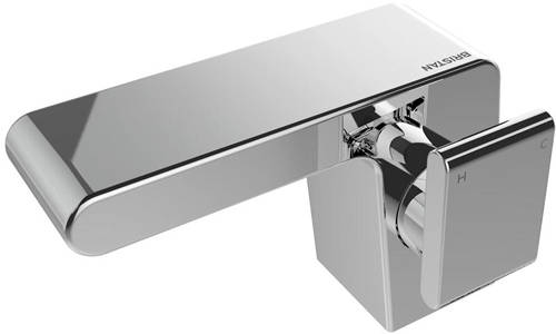 Larger image of Bristan Pivot Side Action Basin Mixer Tap With Clicker Waste (Chrome).