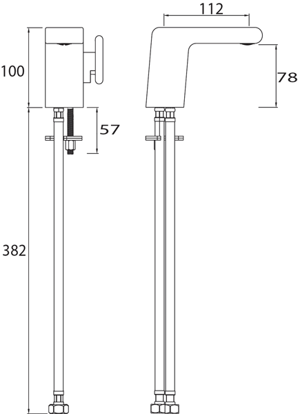 Technical image of Bristan Pivot Side Action Basin Mixer Tap With Clicker Waste (Chrome).