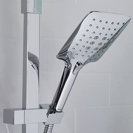 Example image of Bristan Qubo Bar Thermostatic Shower Valve & Rigid Riser Kit (Chrome) CLEARANCE.