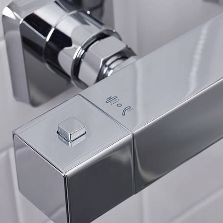 Example image of Bristan Qubo Bar Thermostatic Shower Valve & Rigid Riser Kit (Chrome) CLEARANCE.