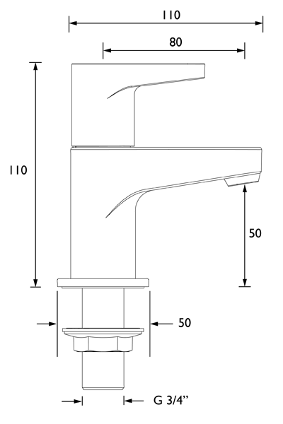 Technical image of Bristan Quest Bath Taps (Pair, Chrome).