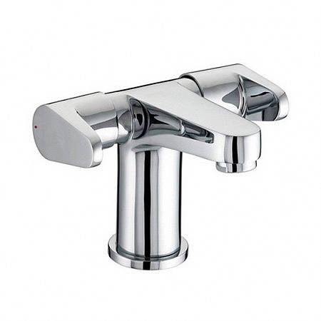 Larger image of Bristan Quest Two Handle Basin Mixer Tap With Clicker Waste (Chrome).