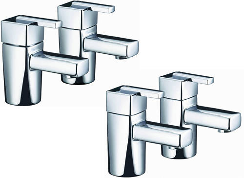 Larger image of Bristan Qube Basin & Bath Taps Pack (Chrome).