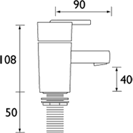 Technical image of Bristan Qube Basin & Bath Taps Pack (Chrome).