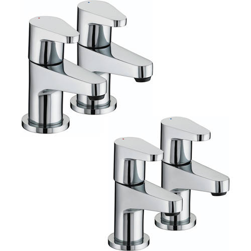 Larger image of Bristan Quest Basin & Bath Tap Pack (Pairs, Chrome).