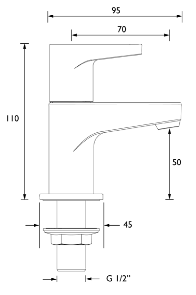 Technical image of Bristan Quest Basin & Bath Tap Pack (Pairs, Chrome).