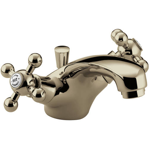 Larger image of Bristan Regency Basin Mixer Tap With Pop Up Waste (Gold).