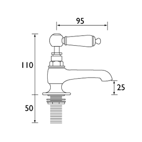 Technical image of Bristan Renaissance Basin & Bath Taps Pack (Chrome).