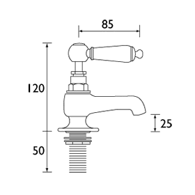 Technical image of Bristan Renaissance Basin & Bath Taps Pack (Chrome).