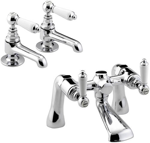 Larger image of Bristan Renaissance Basin & Bath Filler Taps Pack (Chrome).