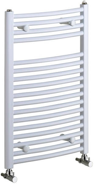 Larger image of Bristan Heating Rosanna Curved Bathroom Radiator (White). 500x700mm.