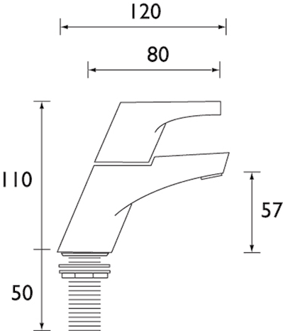 Technical image of Bristan Synergy Basin Taps (Pair, Chrome).