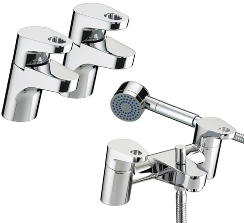 Larger image of Bristan Synergy Basin & Bath Shower Mixer Tap Pack (Chrome).