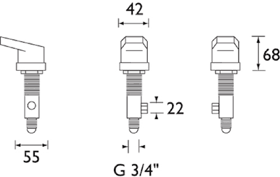 Technical image of Bristan Synergy Side Bodies (Valves, Chrome).