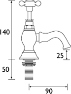 Technical image of Bristan Trinity Basin & Bath Filler Taps Pack (Chrome).