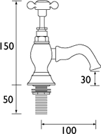 Technical image of Bristan Trinity Bath Taps (Chrome).