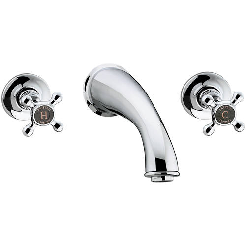 Larger image of Bristan Trinity Wall Mounted Bath Filler Tap (Chrome).