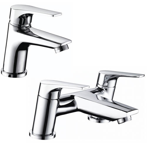 Larger image of Bristan Vantage Basin & Bath Filler Tap Pack (Chrome).