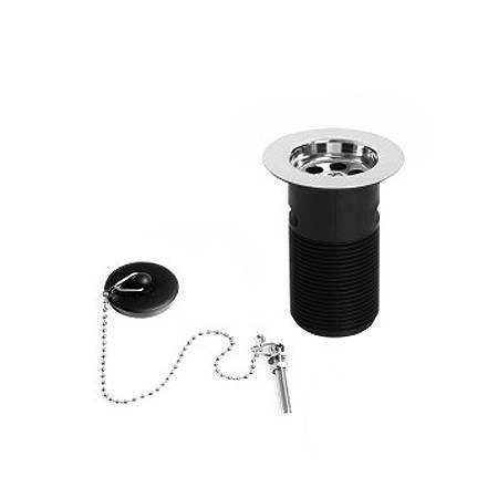 Bristan Black Accessories Economy Basin Waste With Abs Plug (Slotted, Chrome).