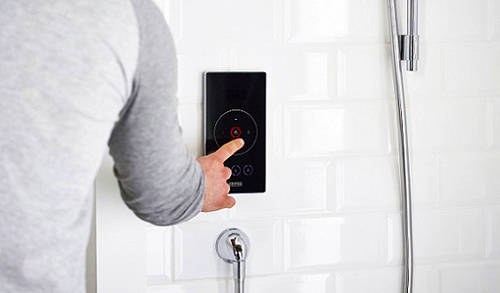 Example image of Bristan Wave Thermostatic Digital Shower Valve With Head & Handset.