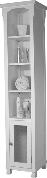 Larger image of Baumhaus Hampton Tall Bathroom Storage Cabinet (White). Size 1800x390mm.