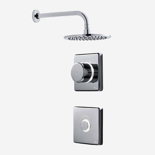 Larger image of Digital Showers Digital Shower Valve, Remote & 8" Round Shower Head (HP).