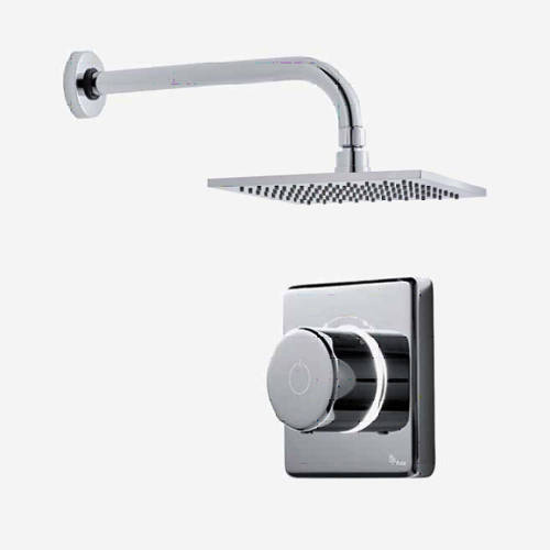 Larger image of Digital Showers Digital Shower Valve, Remote & 8" Square Shower Head (HP).