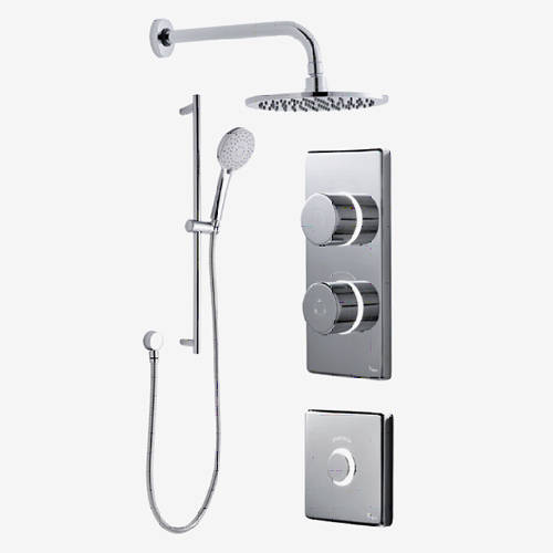 Larger image of Digital Showers Digital Shower Pack, Slide Rail, Round Head & Remote (HP).