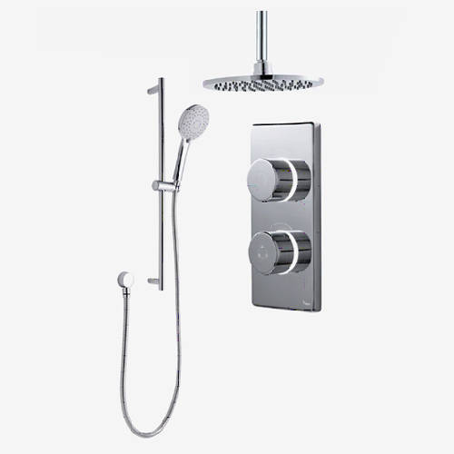 Larger image of Digital Showers Twin Digital Shower Pack, Slide Rail & 8" Round Head (HP).