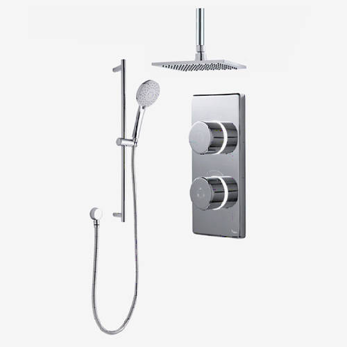 Larger image of Digital Showers Twin Digital Shower Pack, Slide Rail & 8" Square Head (HP).