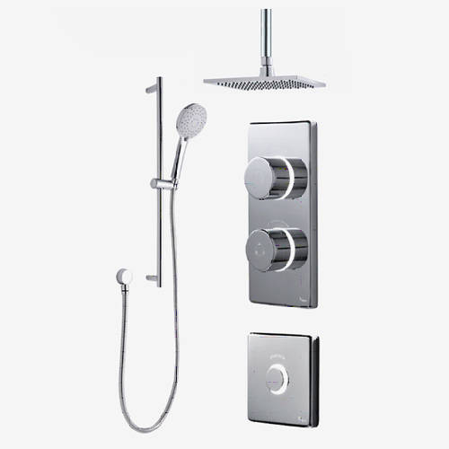 Larger image of Digital Showers Digital Shower Pack, Slide Rail, Square Head & Remote (HP)