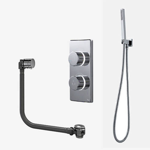 Larger image of Digital Showers Twin Digital Shower Pack, Bath Filler & Shower Kit (HP).