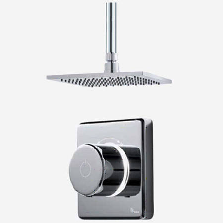 Larger image of Digital Showers Digital Shower Valve, Remote & 8" Square Shower Head (LP).