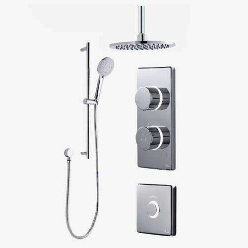 Larger image of Digital Showers Digital Shower Pack, Slide Rail, Round Head & Remote (LP).